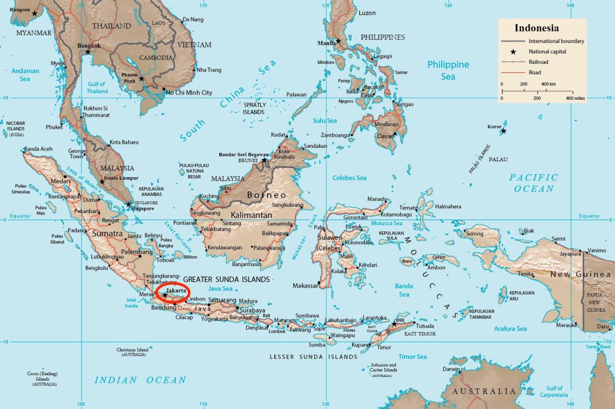 جاكرتا على جافا - خريطة إندونيسيا